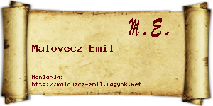 Malovecz Emil névjegykártya